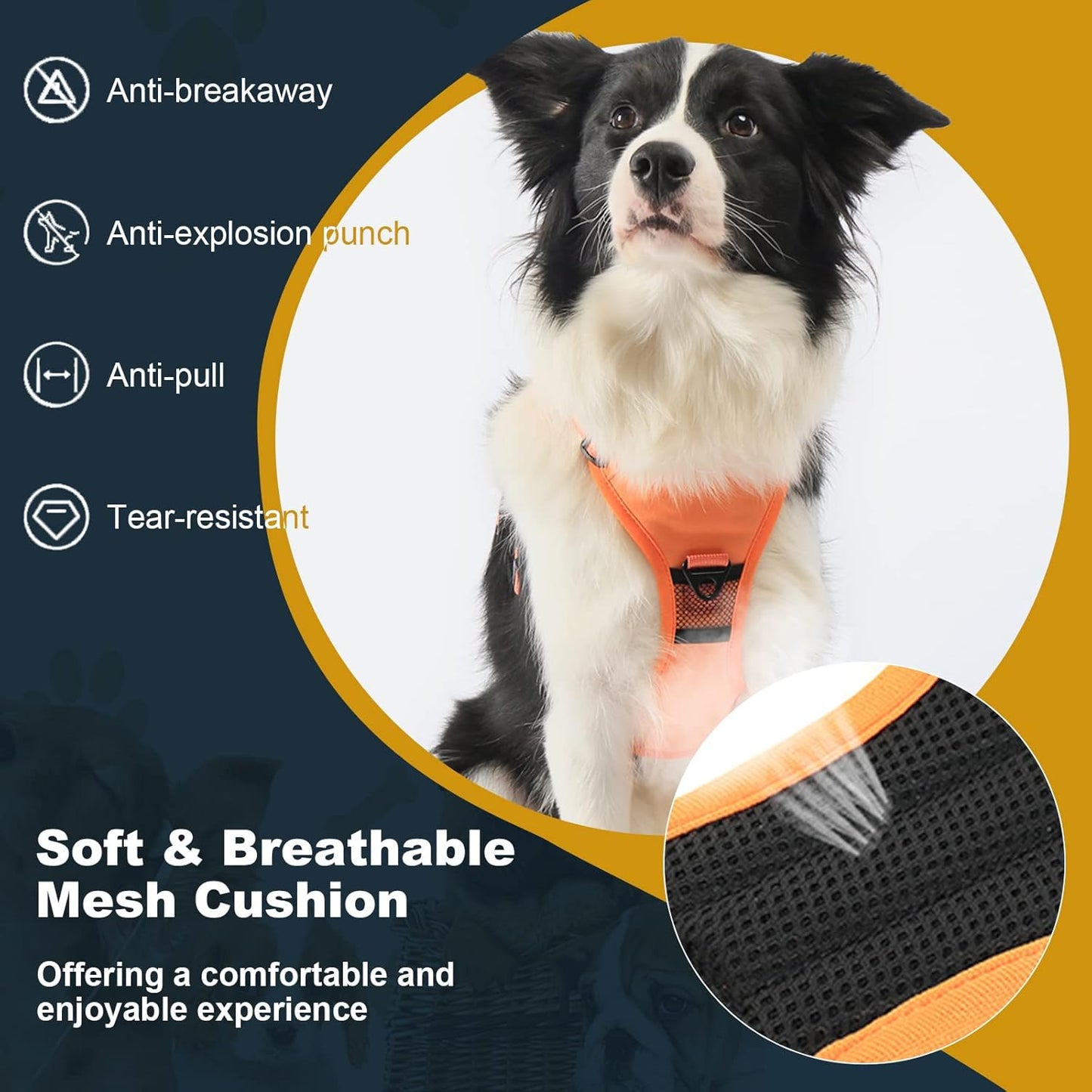 Retractable Reflective Dog Harness