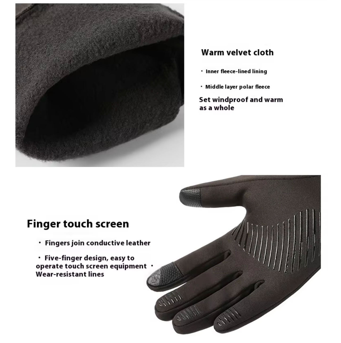 Anti-Slip Waterproof Touch Screen Thermal Gloves
