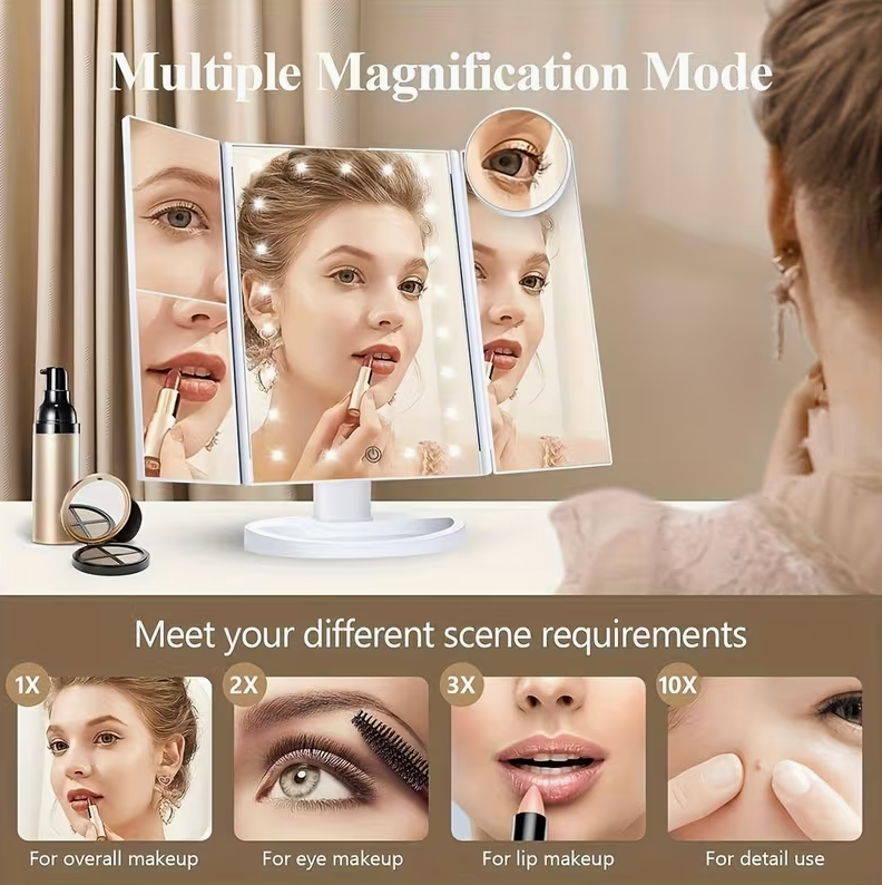 Makeup Mirror With Magnifying Panels