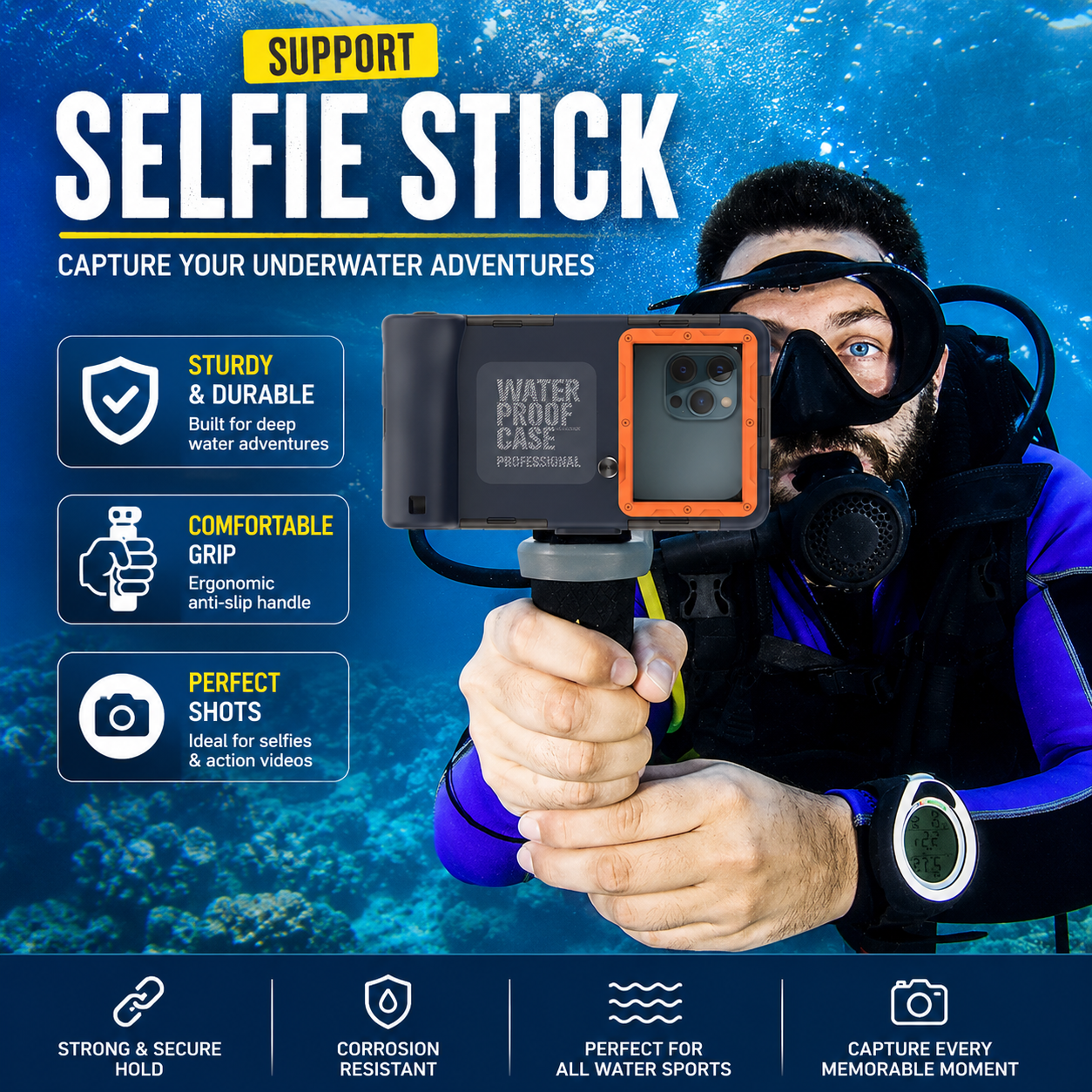 Universal Waterproof Mobile Case for Diving & Swimming