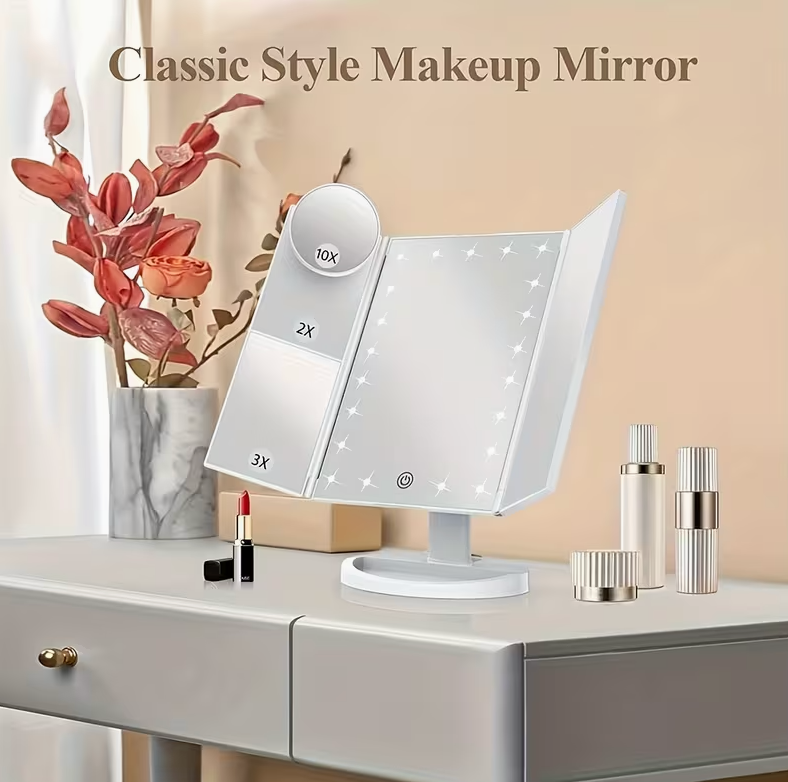 Makeup Mirror With Magnifying Panels
