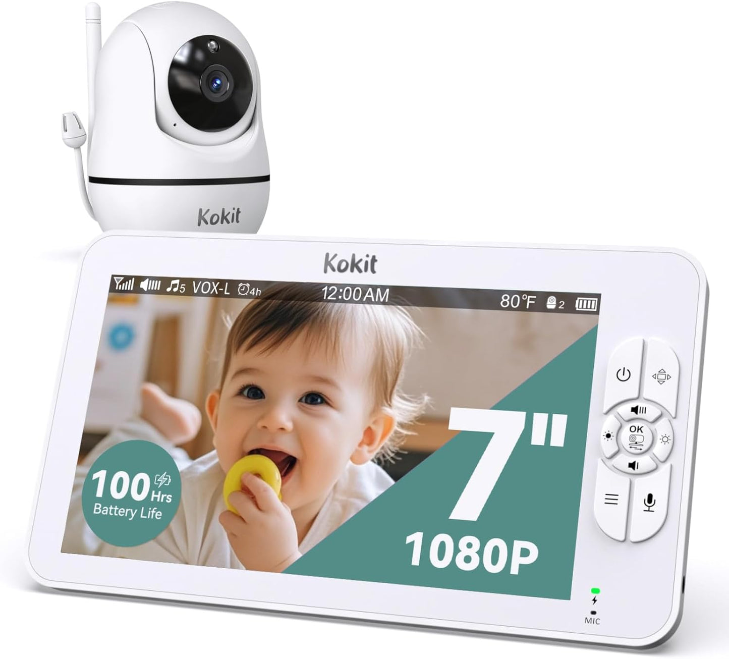 Baby Monitor Camera With 355-Degree Pan Tilt & Voice Activation