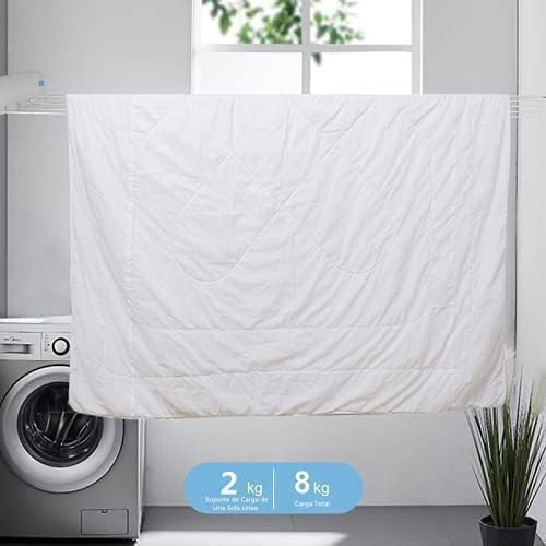 5 Line Retractable Wall Mounted Cloths Drying Rack