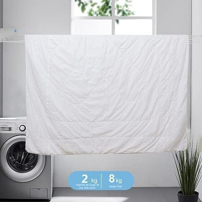 5 Line Retractable Wall Mounted Cloths Drying Rack
