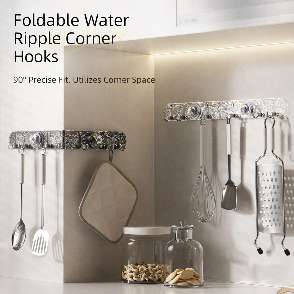 Foldable Corner Suction Hook Rack