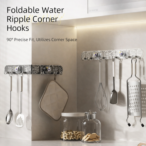 Foldable Corner Suction Hook Rack