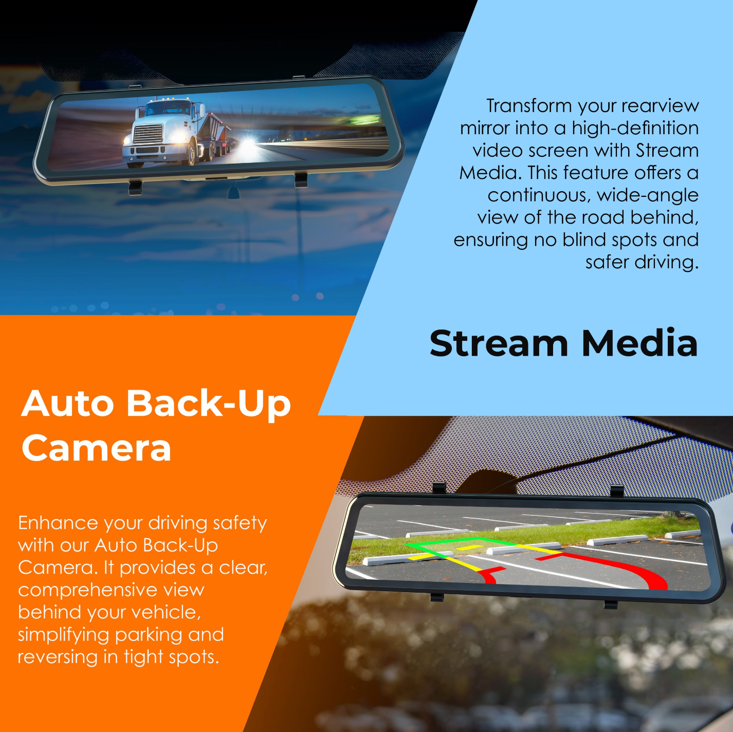 1080P HD Dash Camera Mirror For Car