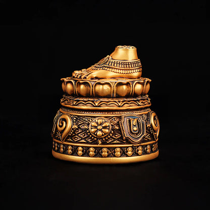 Shri Balaji Charan Paduka 24K Antique Gold Finish