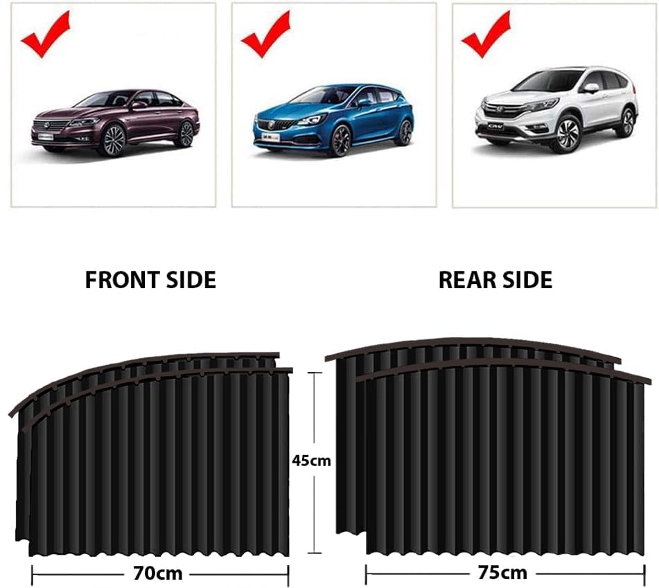 Magnetic Car Sun Shade Curtain (Set of 4)