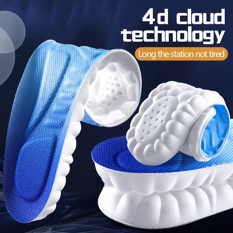 4D Latex Sport Insoles Shoe Pads - (Free Size )