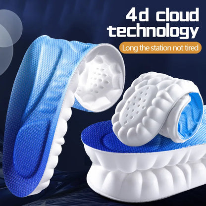 4D Latex Sport Insoles Shoe Pads - (Free Size )