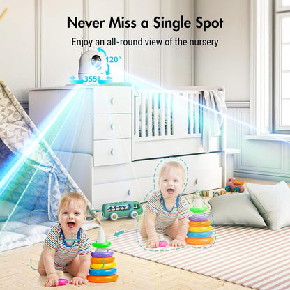 Baby Monitor Camera With 355-Degree Pan Tilt & Voice Activation
