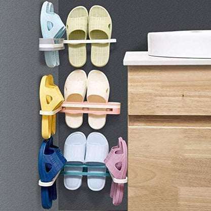 Wall-Mounted Slipper Storage Folding Shelf