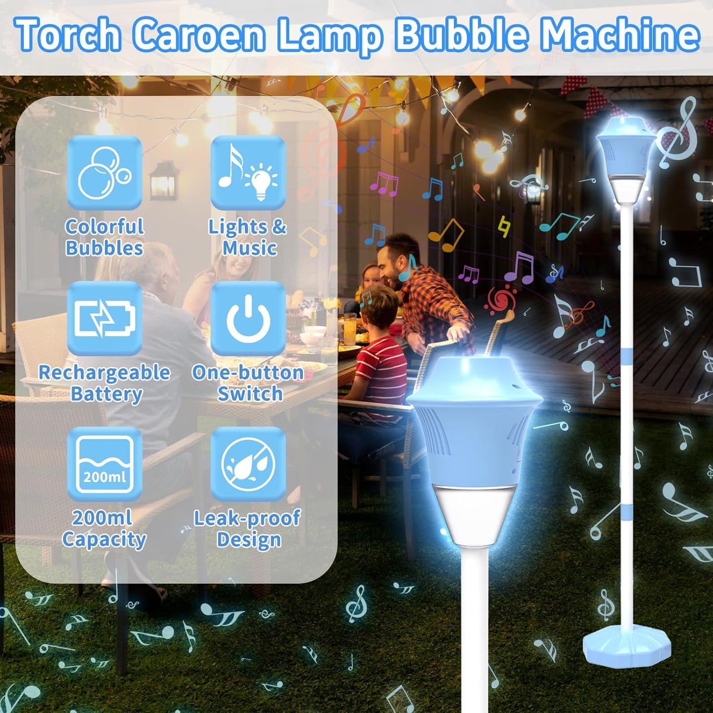 Rechargeable Standing Bubble Machine