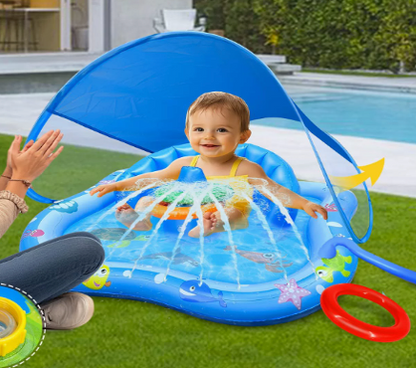 Inflatable Baby Pool With Canopy & Sprinkler