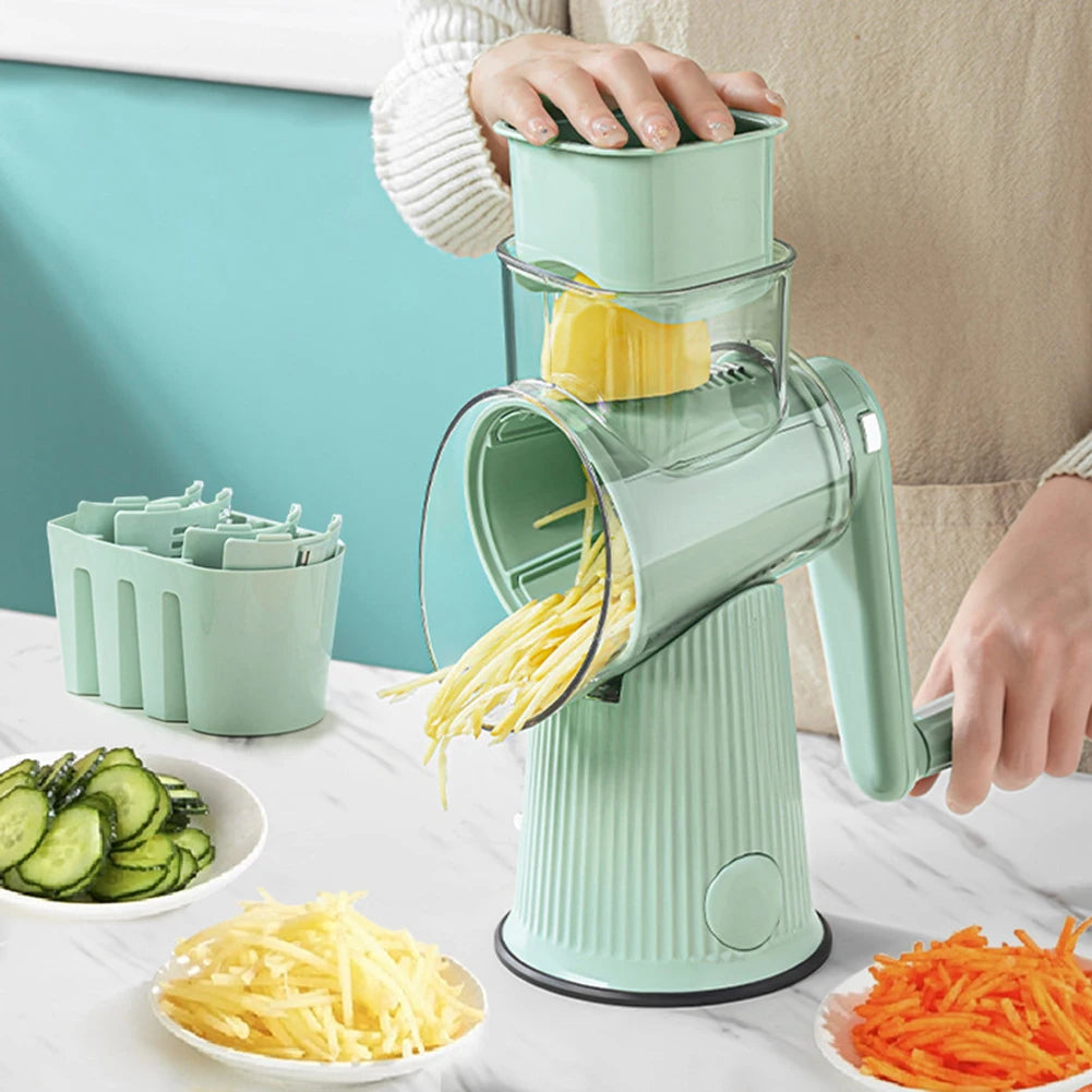 5-in-1 Rotary Vegetable Slicer & Shredder Machine