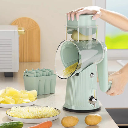 5-in-1 Rotary Vegetable Slicer & Shredder Machine