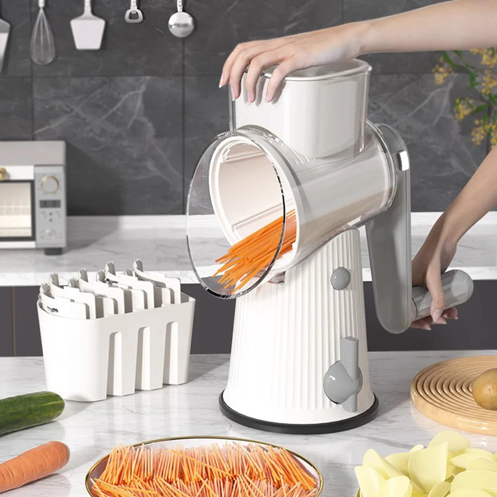 5-in-1 Rotary Vegetable Slicer & Shredder Machine