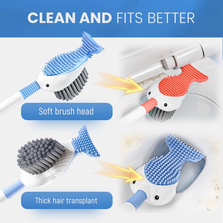 Silicone Toilet Brush with Suction Cup Holder