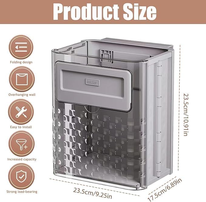 Takenick Hanging Folding Garbage Bin (Toilet Kitchen Bathroom Office)