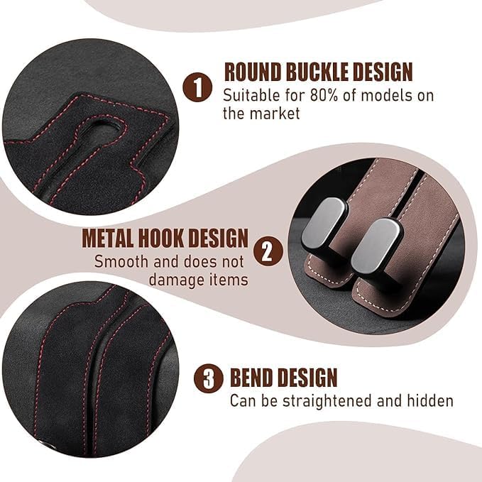 Car Seat Back Double Hook - Pack of 2