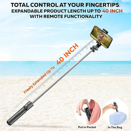 3 in 1 Extendable Selfie Stick Tripod With Remote