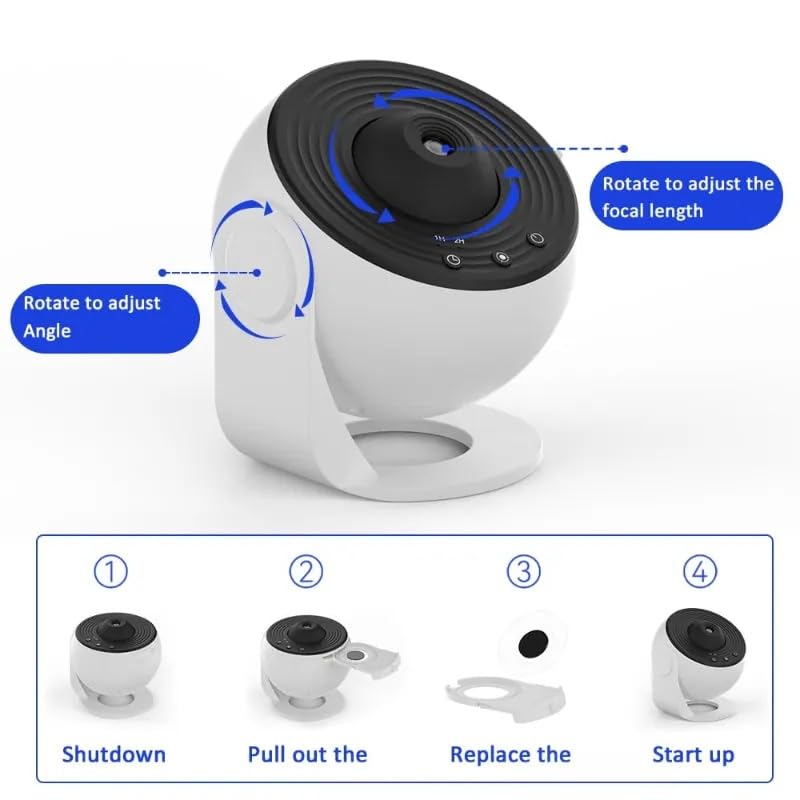 Galaxy Night Light Projector – 13 Film Modes with 360° Rotation