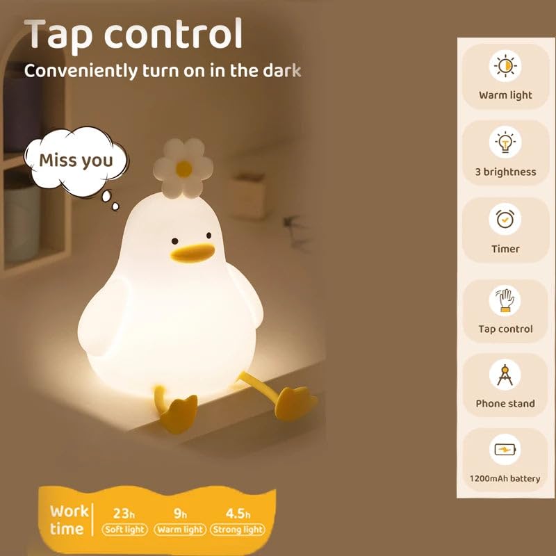 Flower Duck Night Light for Kids