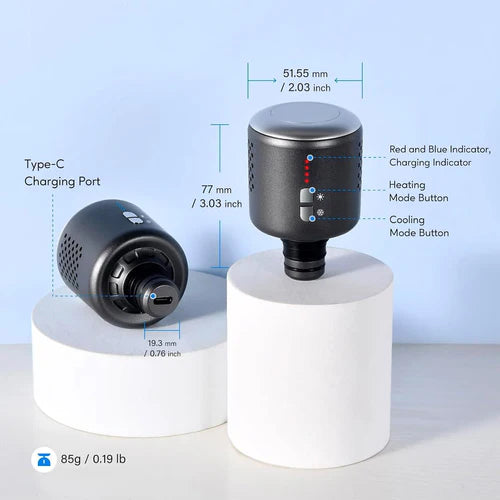 4-Rechargeable Heated Massager Gun Head with Hot and Cold Mode