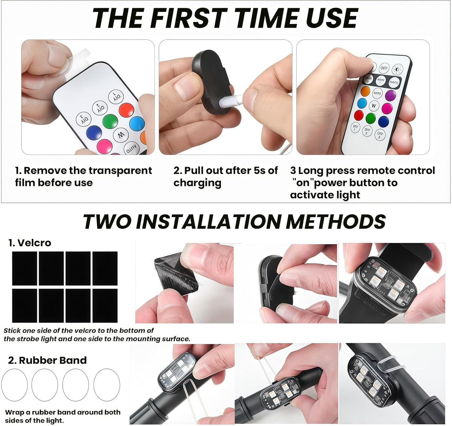 Wireless LED Remote Control Lights for Bike & Car