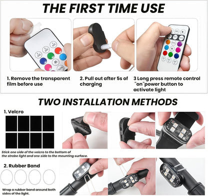 Wireless LED Remote Control Lights for Bike & Car