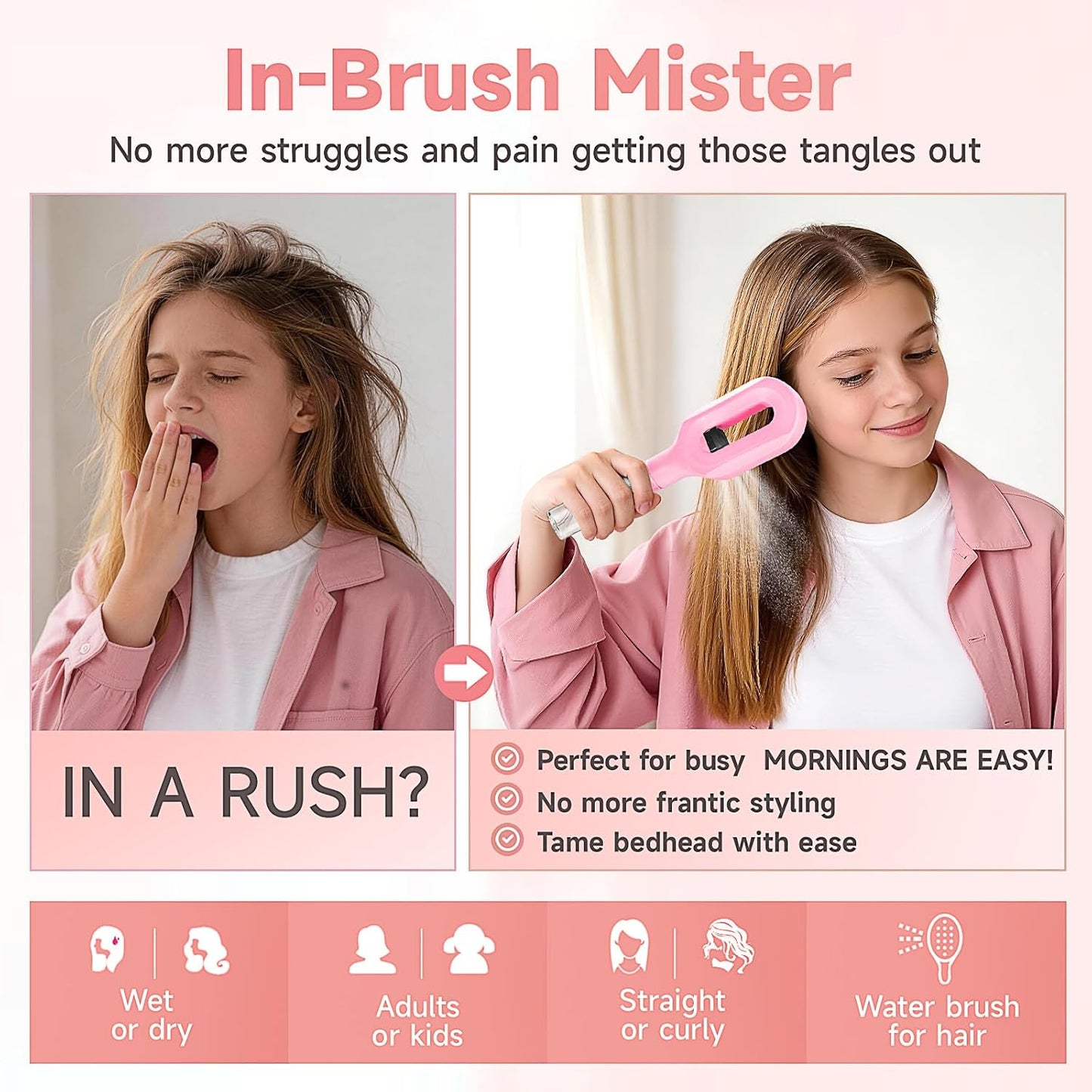 2-in-1 Hair spray Brush With Bottle