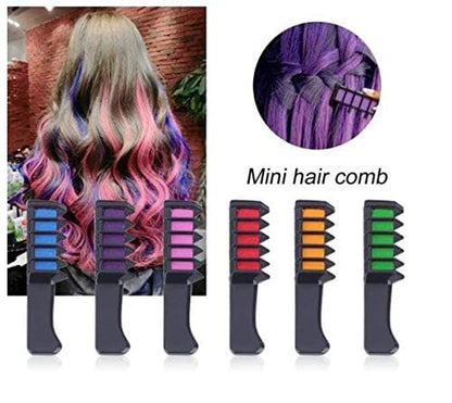Washable 6 Colours Hair Chalk Comb Kit