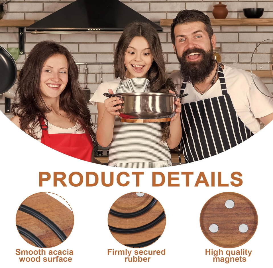 Magnetic Wooden Trivet for Hot Dishes
