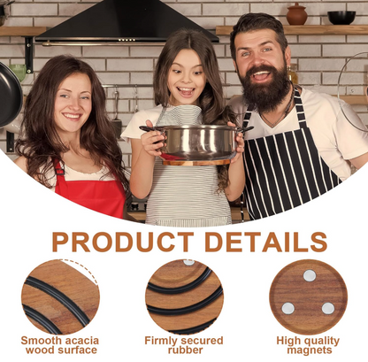 Magnetic Wooden Trivet for Hot Dishes
