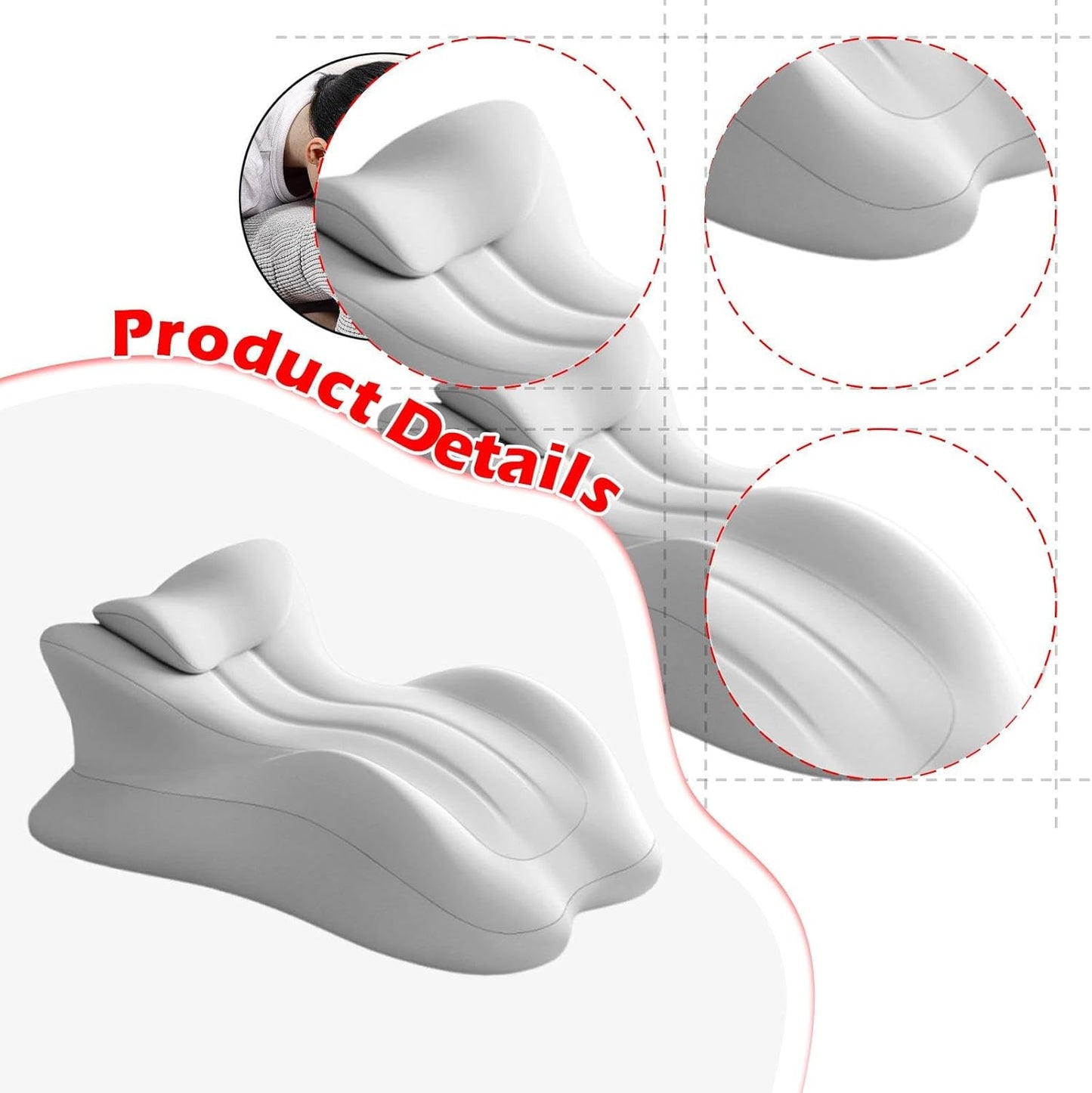 Ergonomic Memory Foam Prone Pillow for Full-Body Comfort