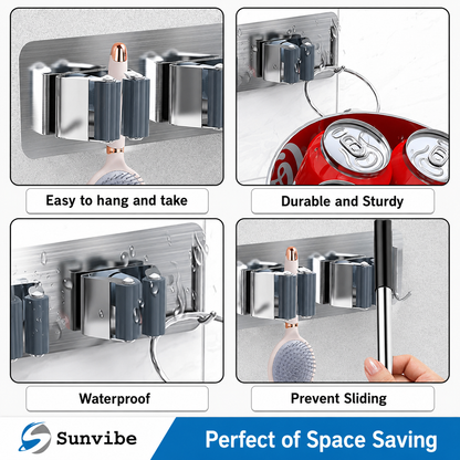Wall Mounted Mop Organizer