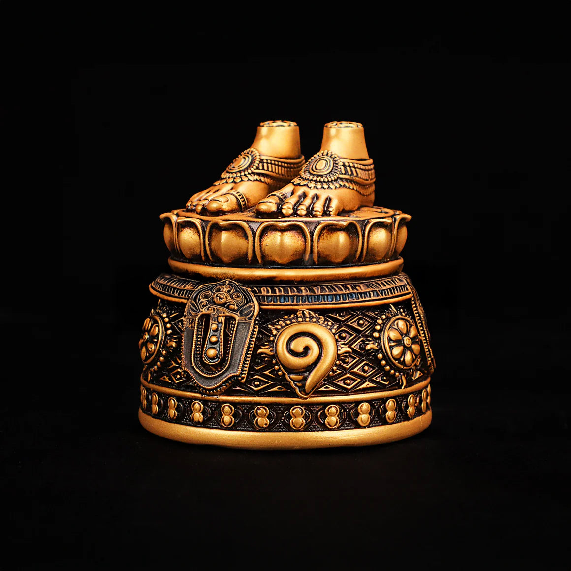 Shri Balaji Charan Paduka 24K Antique Gold Finish