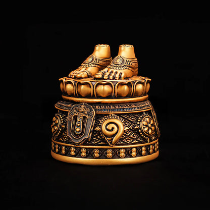Shri Balaji Charan Paduka 24K Antique Gold Finish