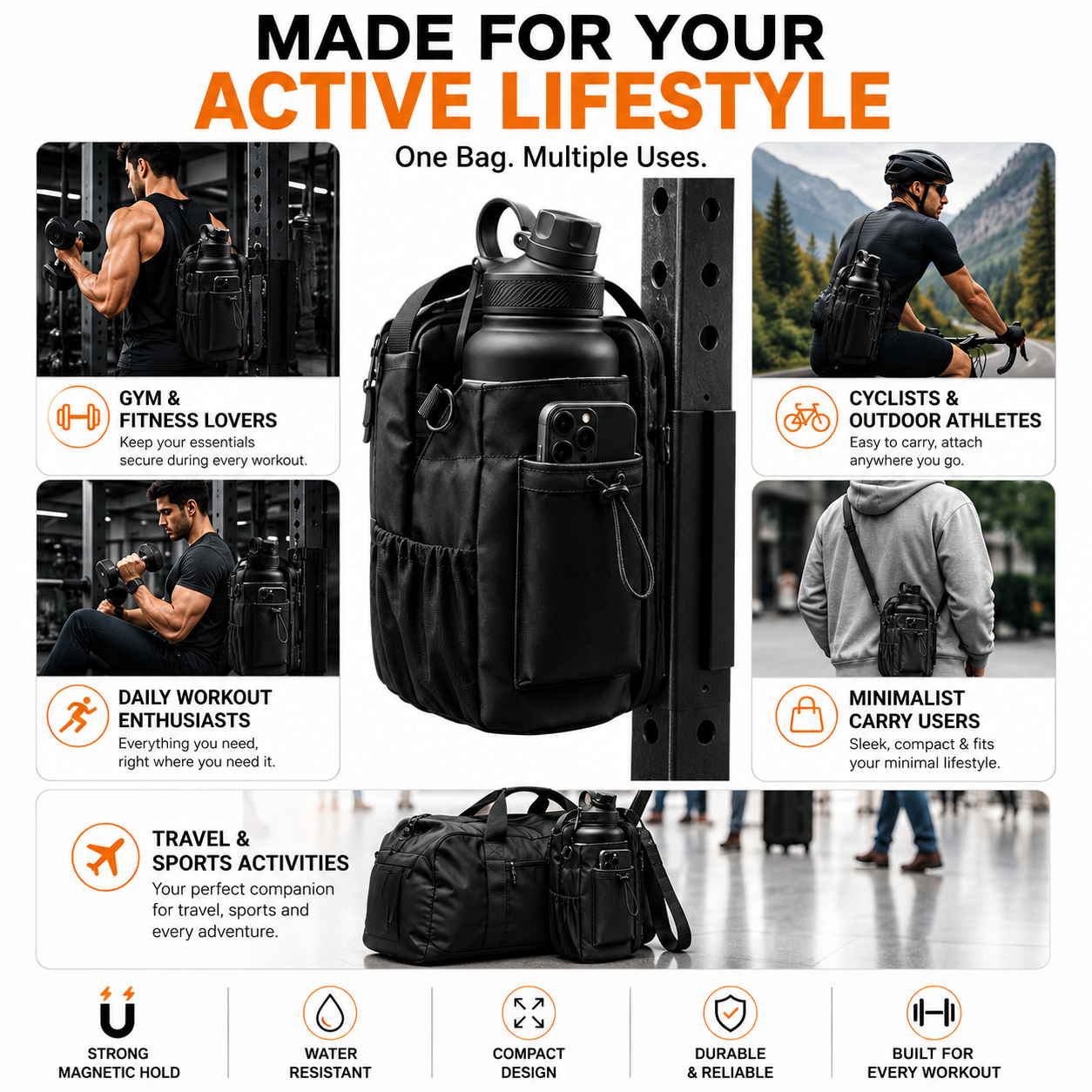 Magnetic Gym Bag