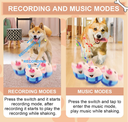 Interactive Bouncing Dog Pig Plush Toy