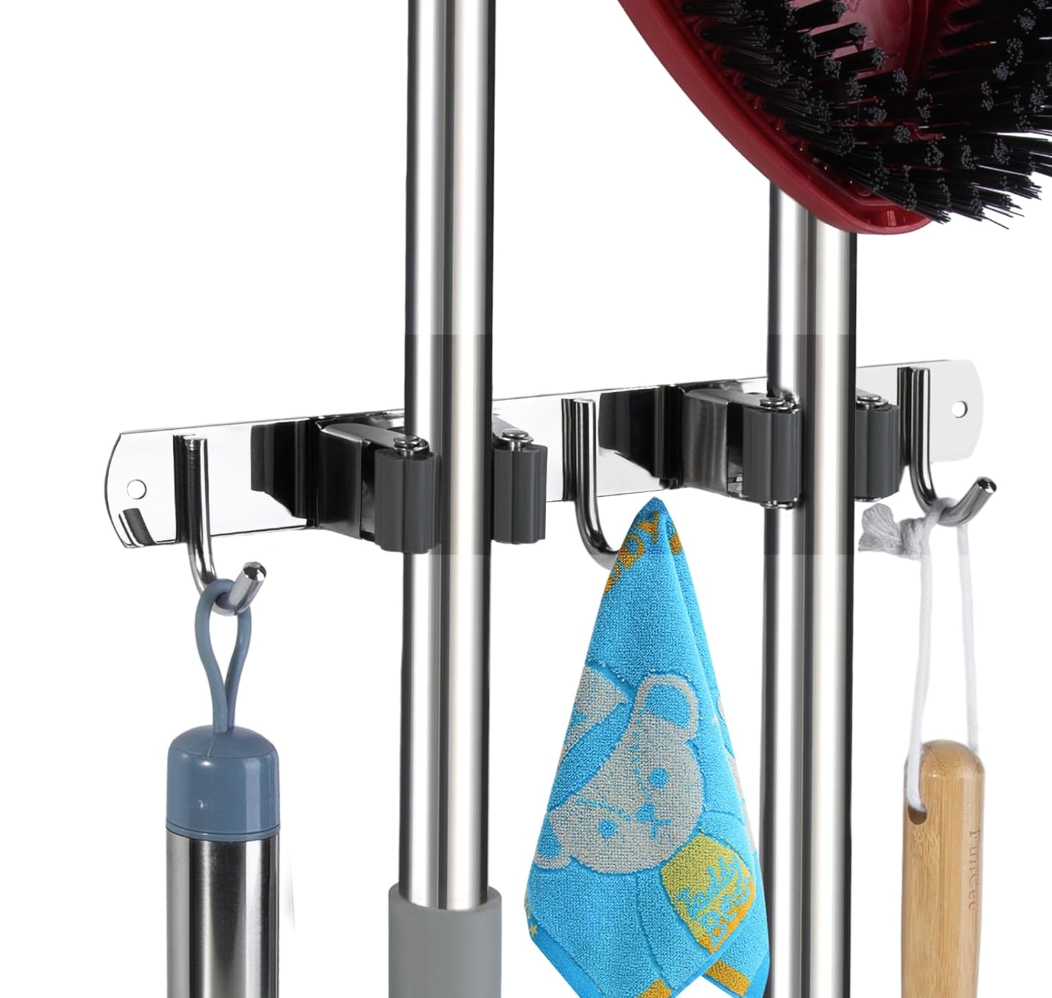 Wall Mounted Stainless Steel Mop Broom Holder