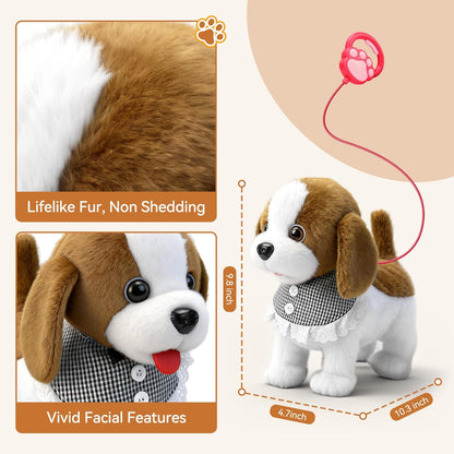 Interactive Plush Puppy Toy- Walks, Barks, Shake Tail