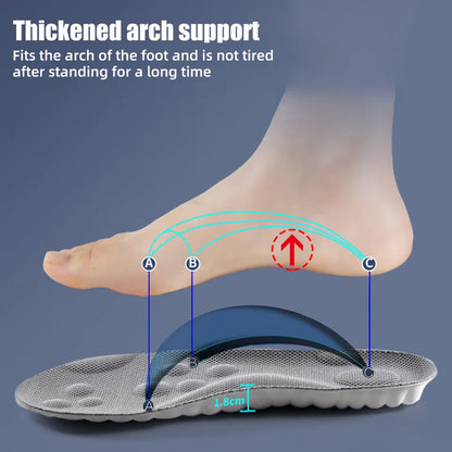 4D Latex Sport Insoles Shoe Pads - (Free Size )