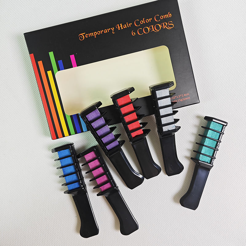 Washable 6 Colours Hair Chalk Comb Kit