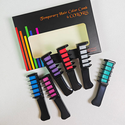 Washable 6 Colours Hair Chalk Comb Kit