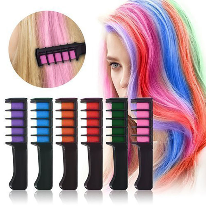 Washable 6 Colours Hair Chalk Comb Kit