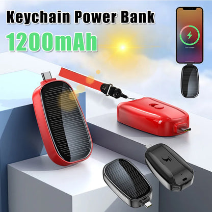 Solar Power Bank Portable Keychain Charger