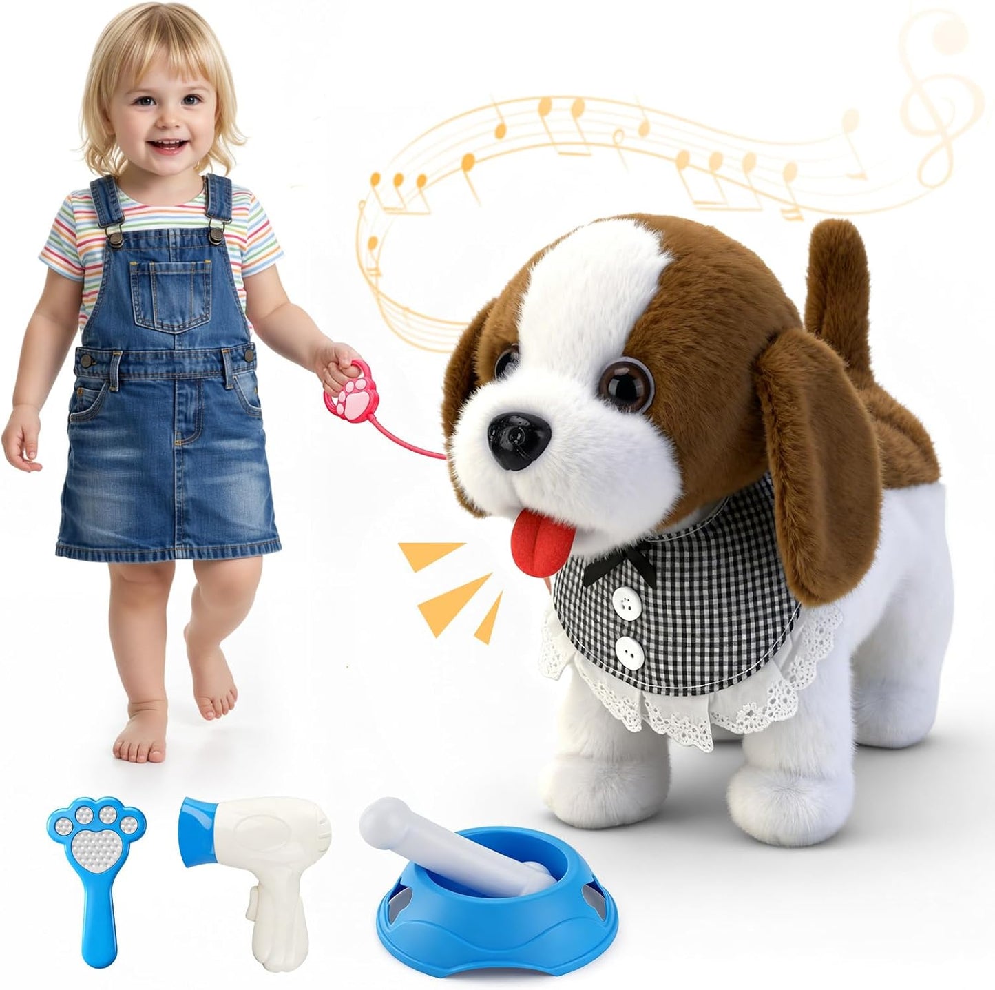 Interactive Plush Puppy Toy- Walks, Barks, Shake Tail