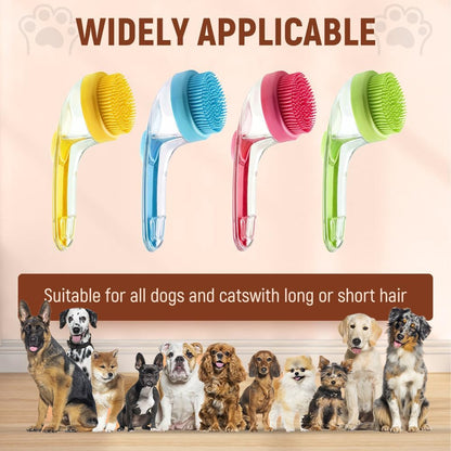 Pet Massager Soap Dispenser Brush With Handle